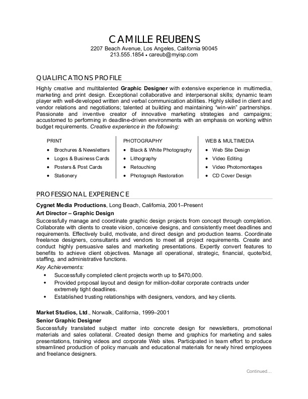 Graphic Design Objective Resume