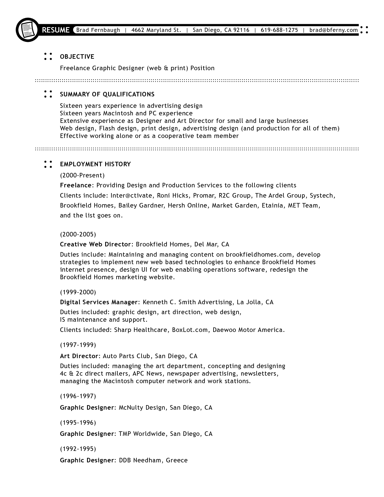 Graphic Design Objective Resume