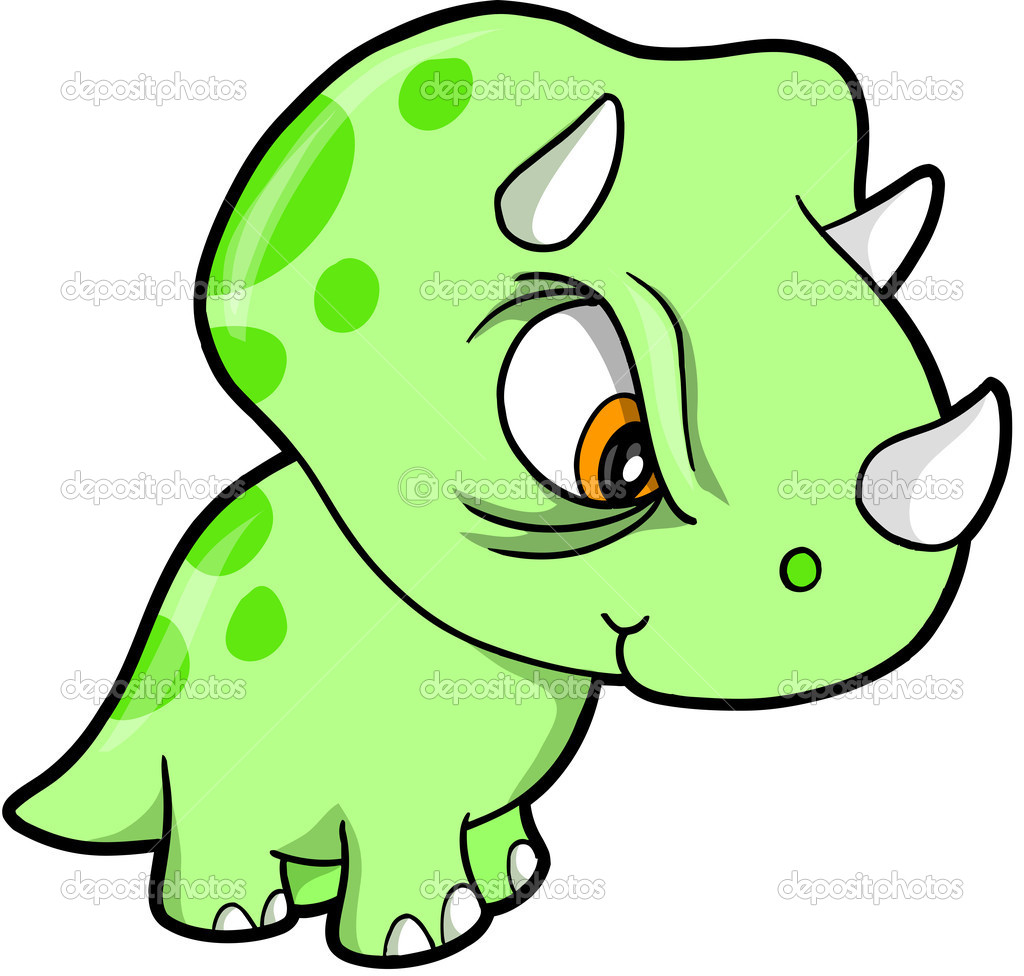 Green Triceratops Dinosaur Clip Art