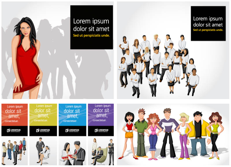 Group of People Illustrations Vector