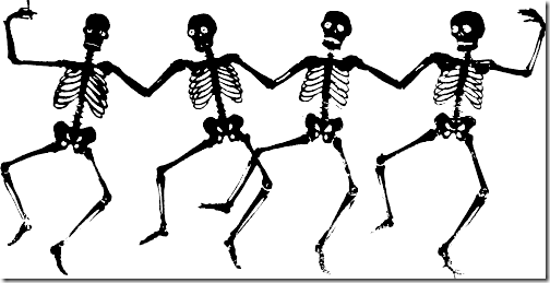 Halloween Skeleton Clip Art Black and White