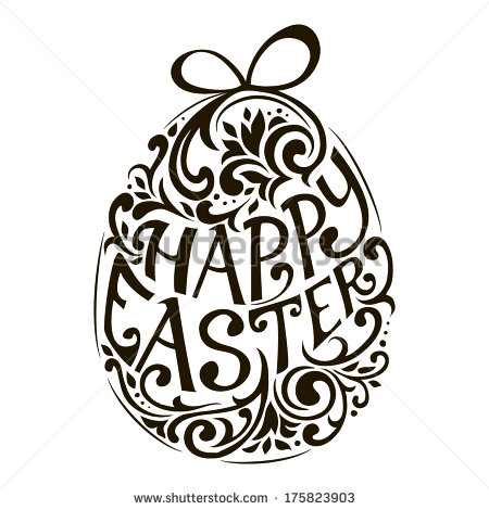 Happy Easter Black and White Happy Easter Black and White