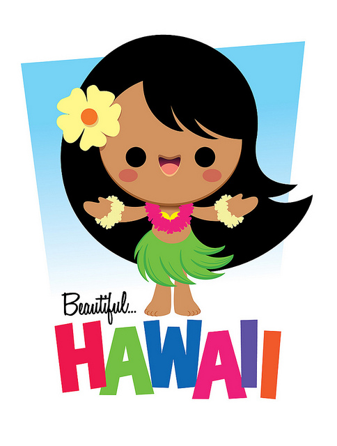 Hawaiian Hula Girl Cartoon