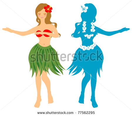 Hawaiian Hula Girl Silhouette