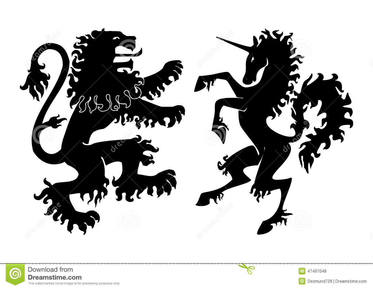 Heraldic Lion and Unicorn