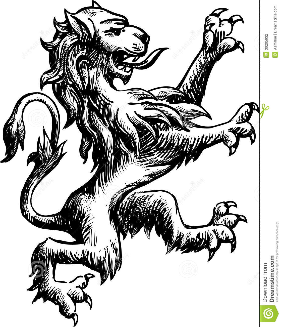 Heraldic Lion Drawing