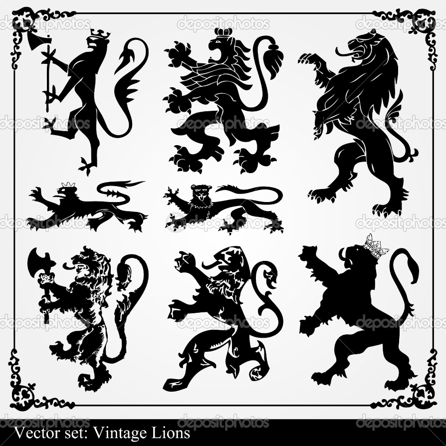 Heraldic Lion Silhouette