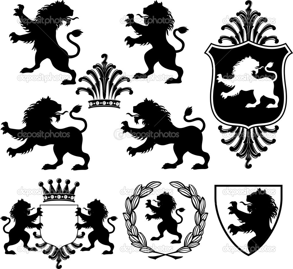 Heraldic Lion Silhouette