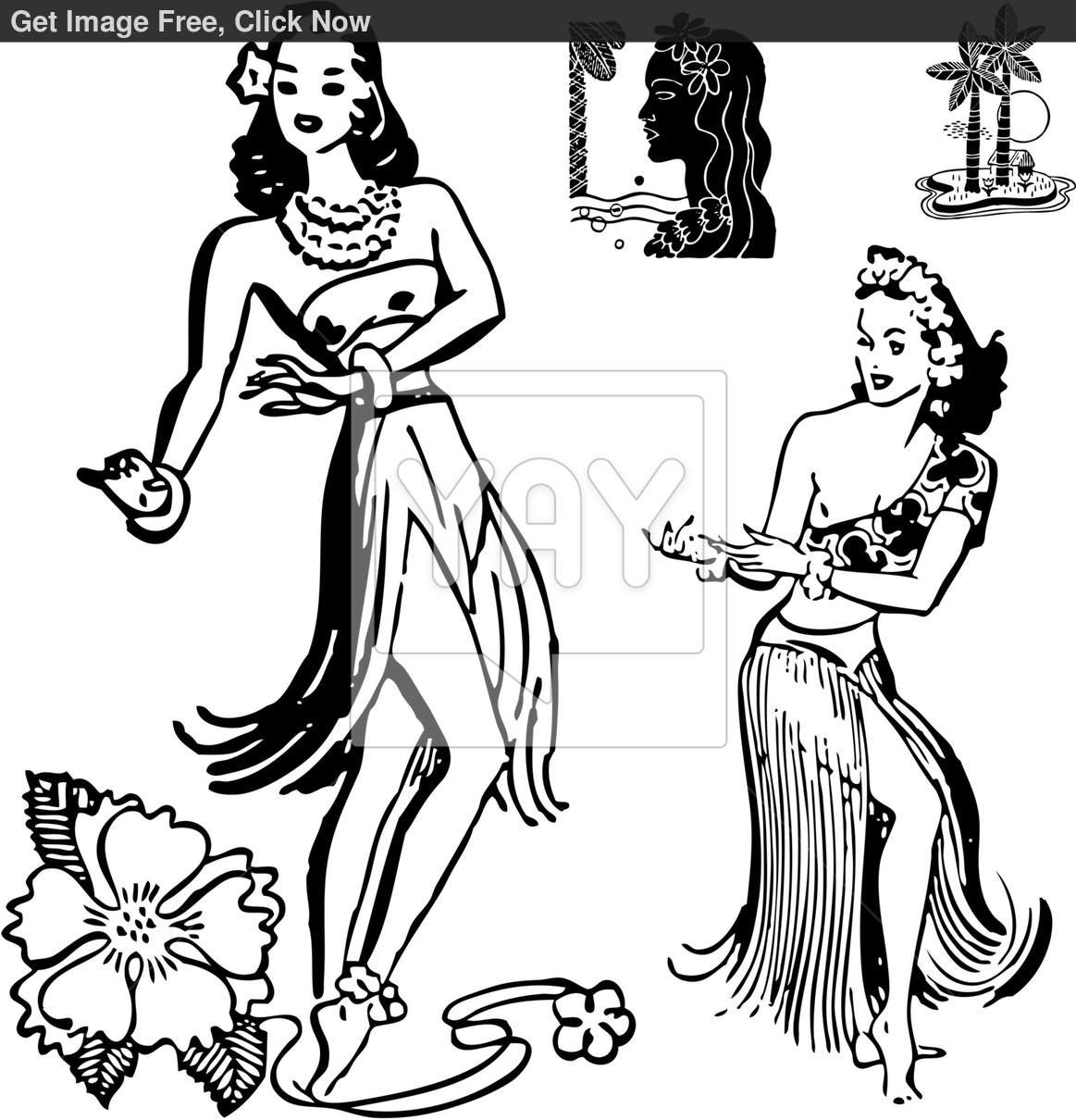 Hula Girl Coloring Page