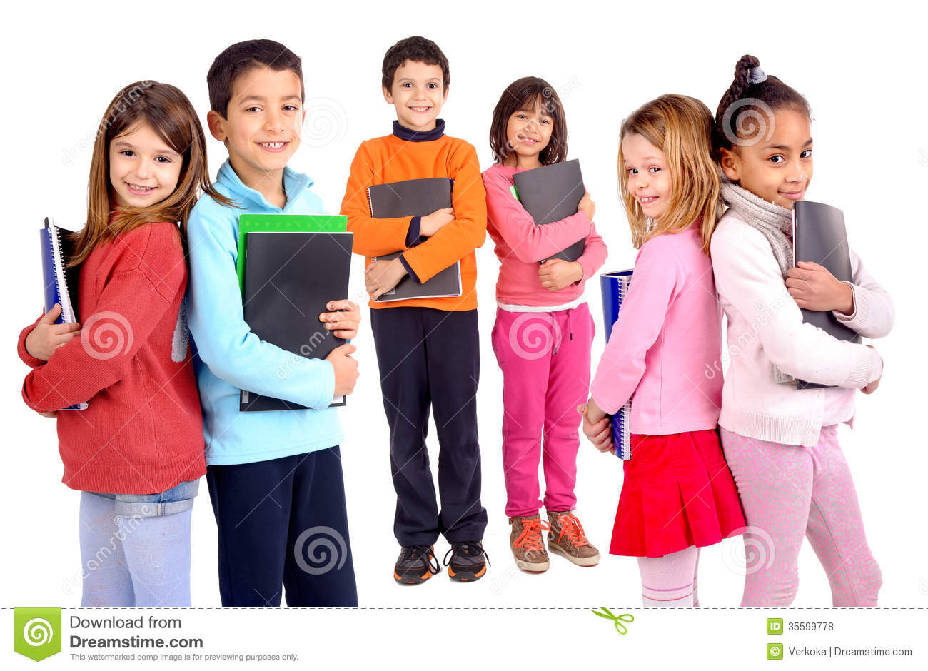 Kids Holding Schoolbooks