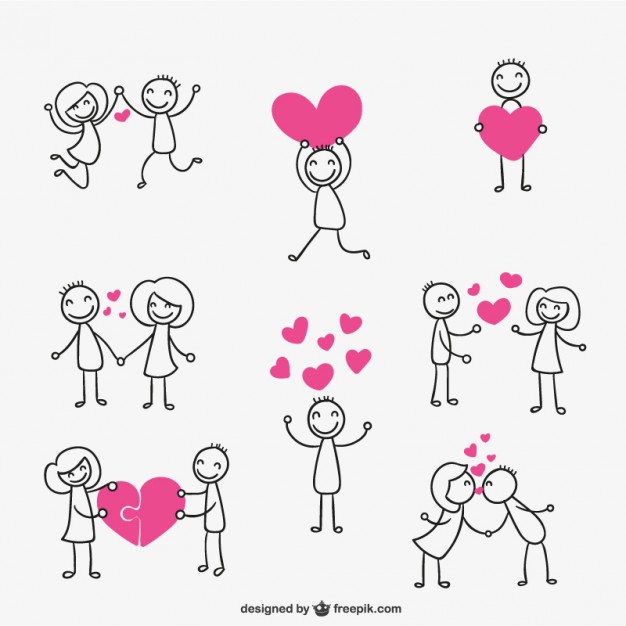 Kissing Love Couples Stick Figures