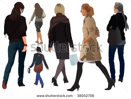 Ladies Casual Autumn Vector Art