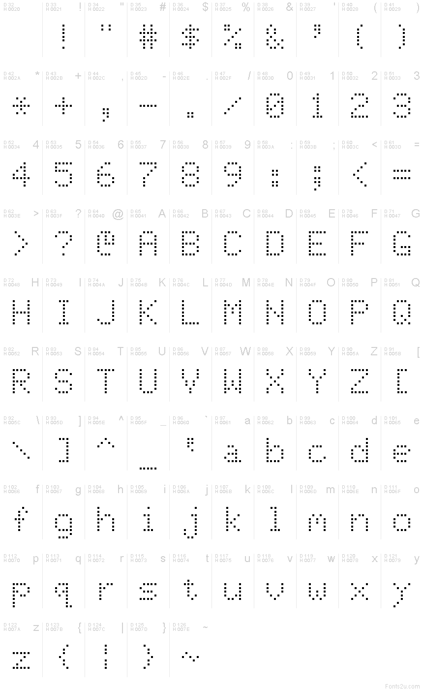 Letters with Dots Font