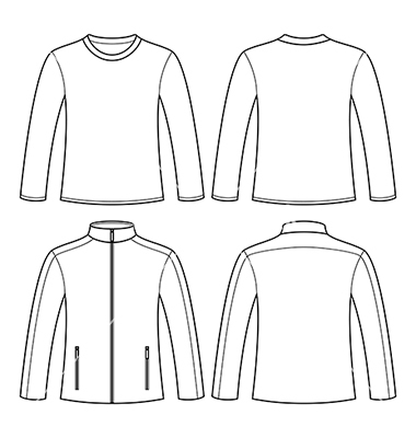 Long Sleeve Shirt Template Vector