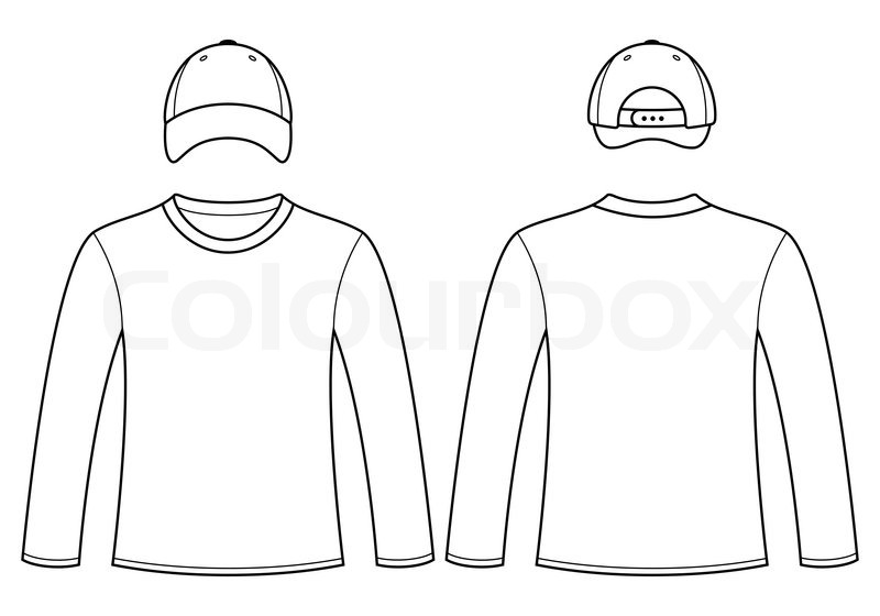 Long Sleeve Shirt Template Vector