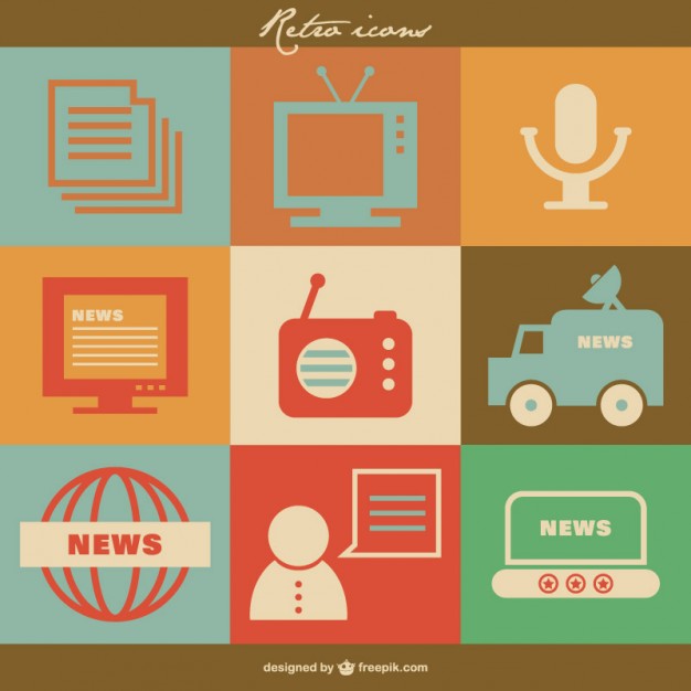 Mass Media Icons Vector Free