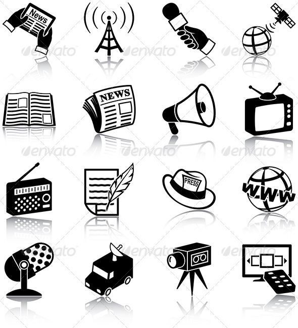 Mass Media Silhouette Icon