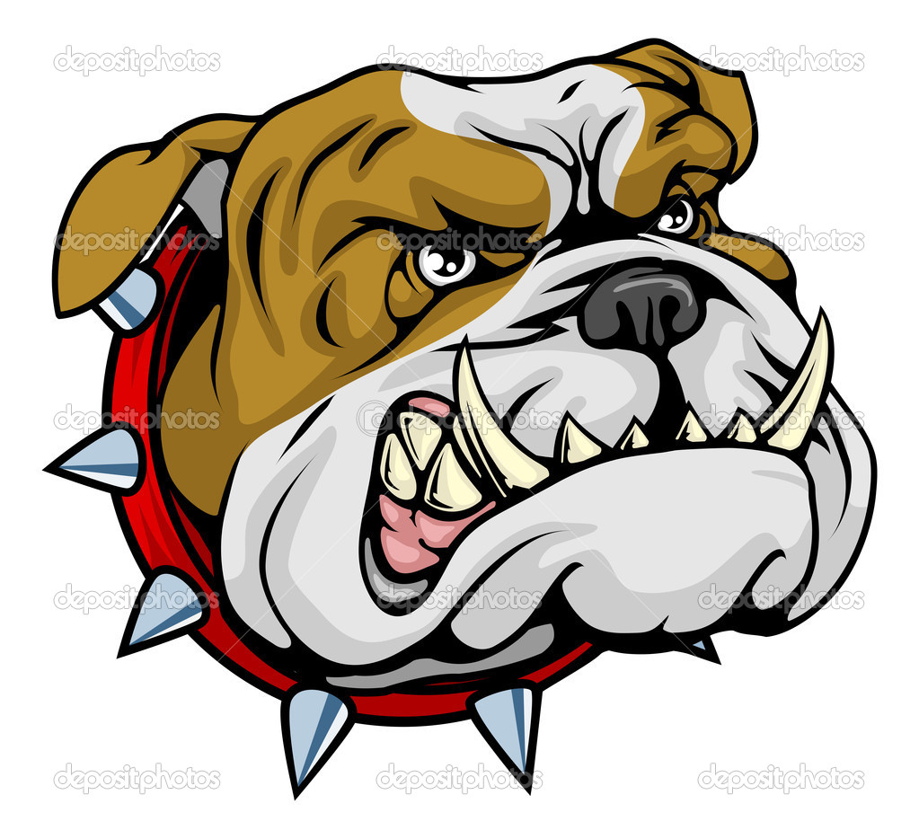 Mean Bulldog Cartoon Clip Art