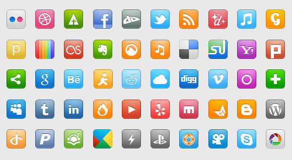 Most Popular Social Media Icons