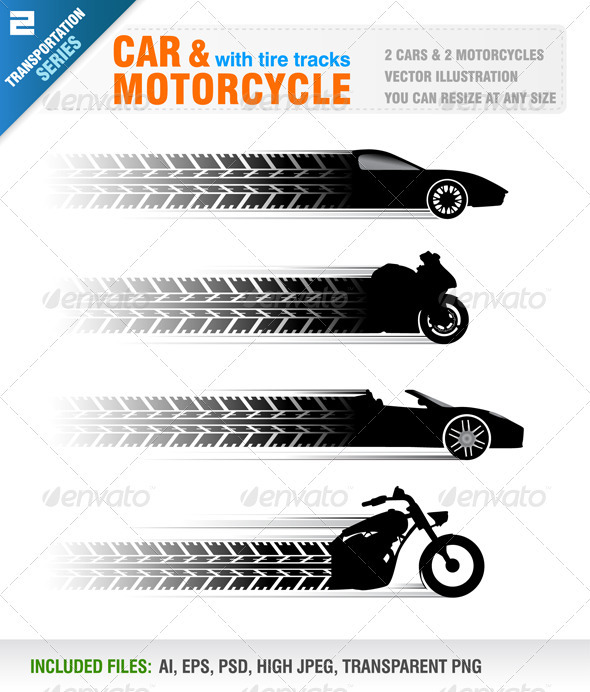 18 Tire Track Transparent PSD Layer Images