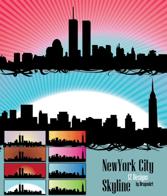 15 Skyline Vector Free Download Images