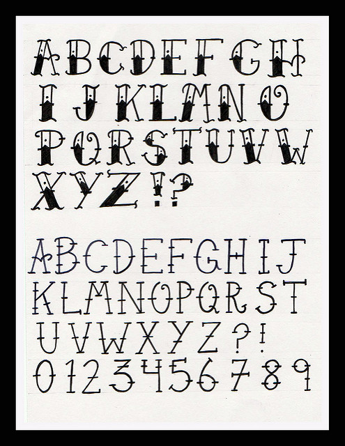 Old School Tattoo Alphabet