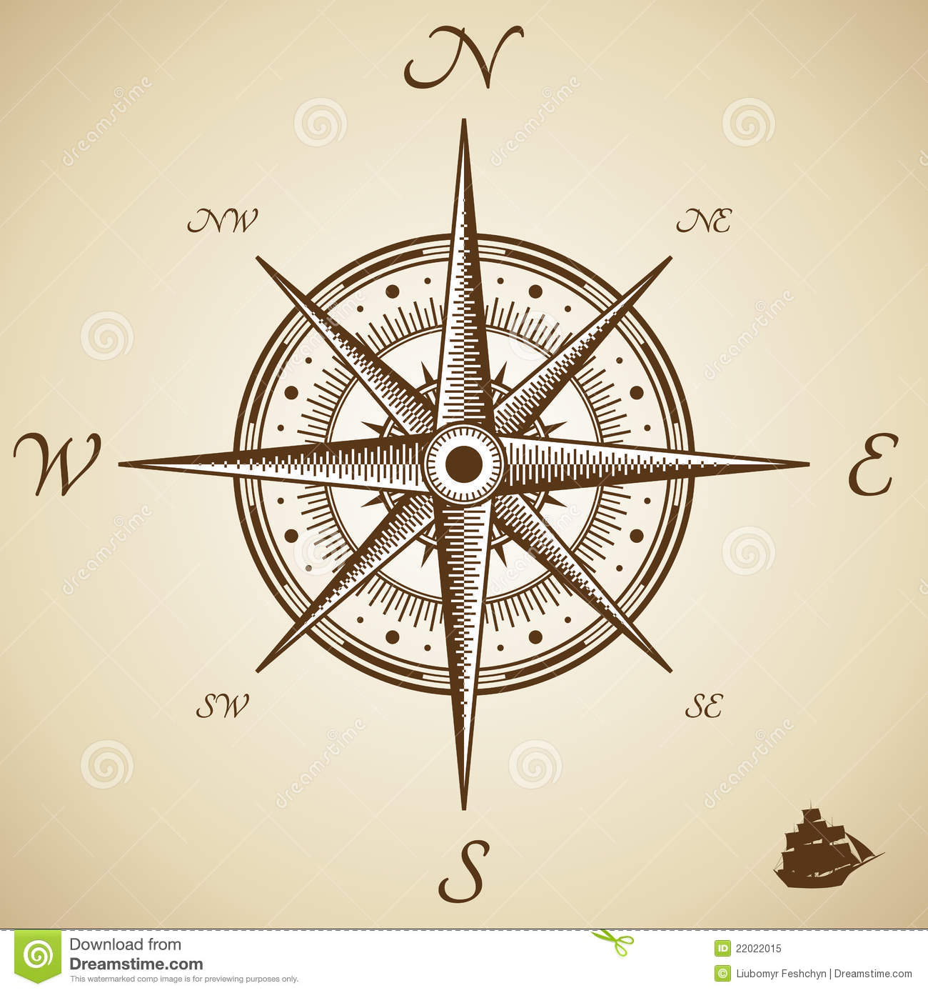 Old-Style Map Compass