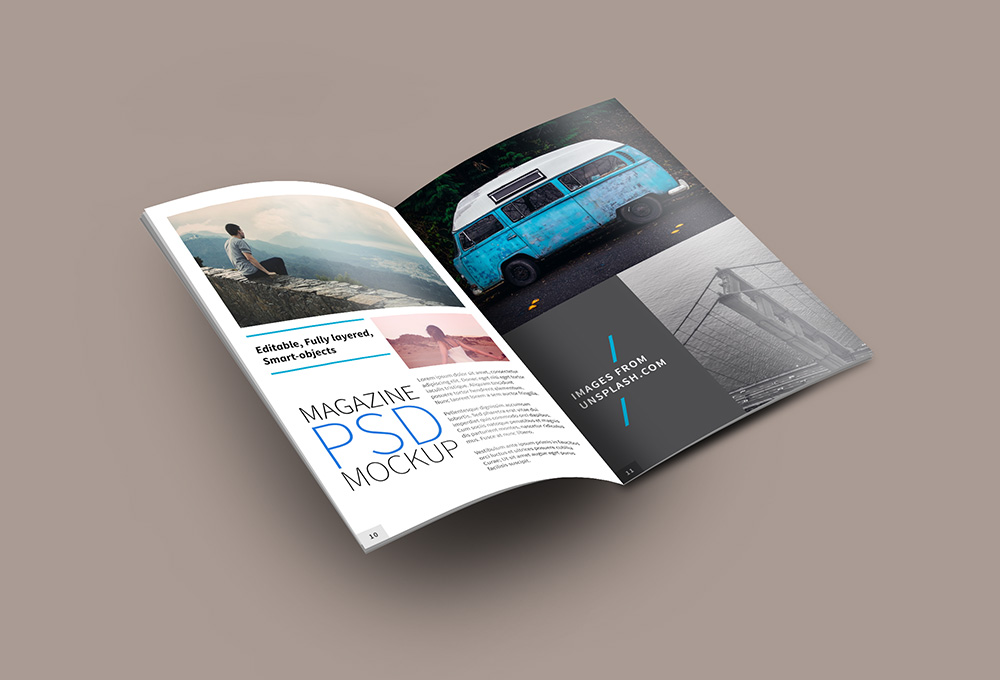 Open Free Magazine Mockup PSD