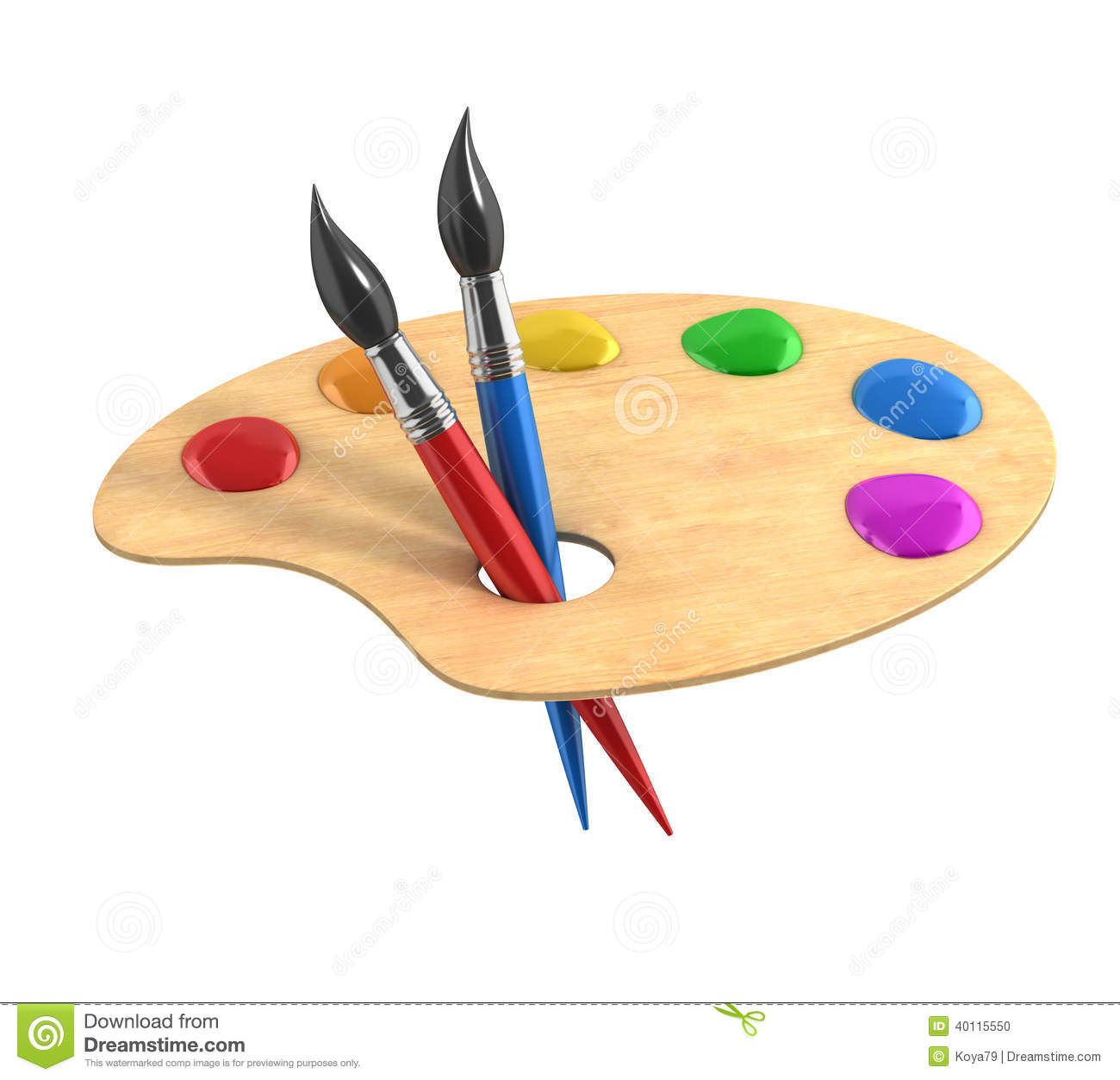 Paintbrush and Palette Real Paintbrush and Palette Real