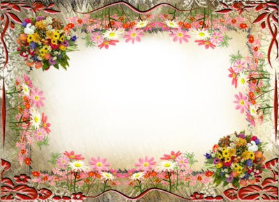 Photoshop Frame PSD Flowers