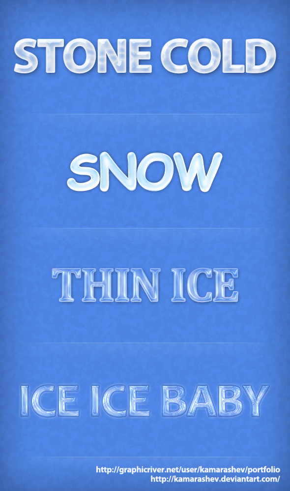 Photoshop Ice Font