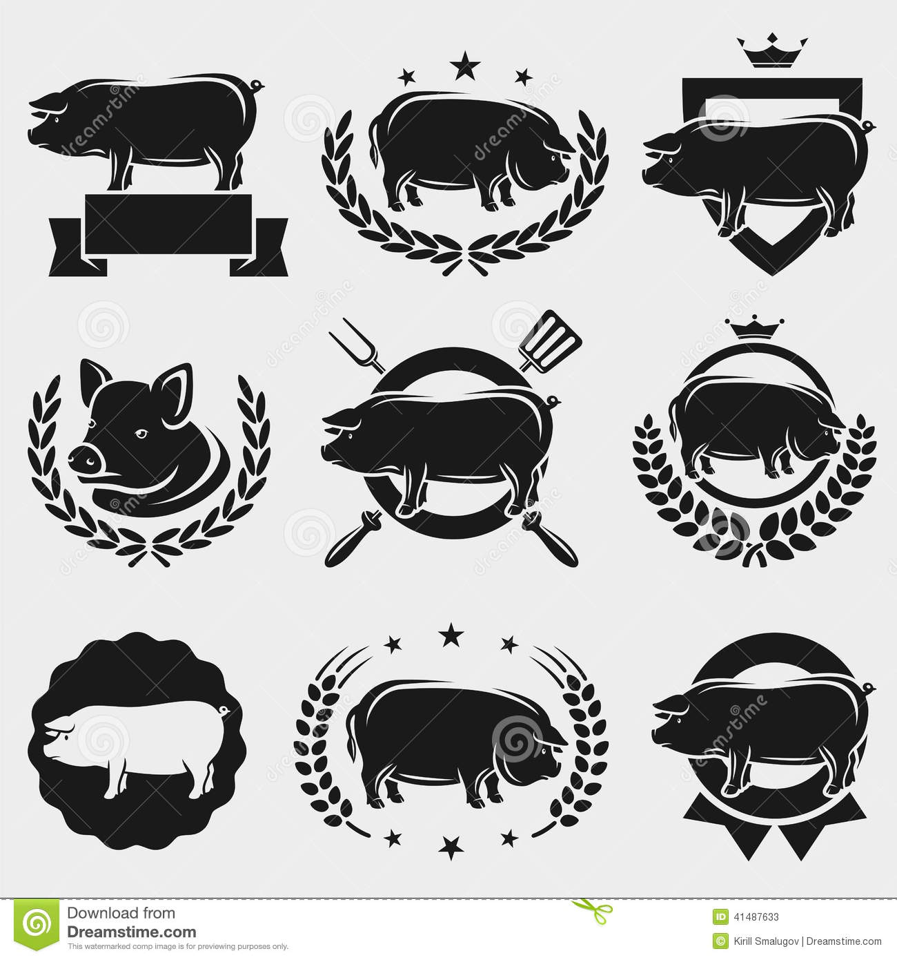 Pig Silhouette Vector Pig Silhouette Vector