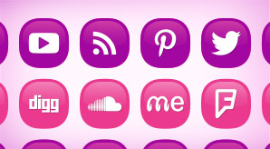 Pink Girly Social Media Icons Free