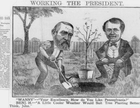 President Harrison Political Cartoon