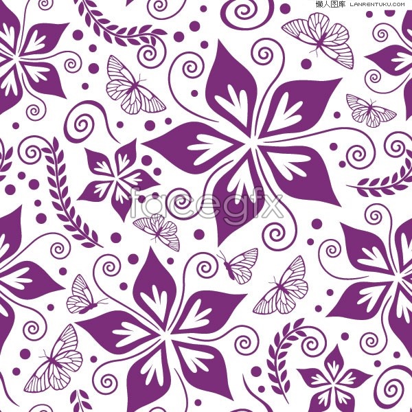 Purple Floral Vector Patterns