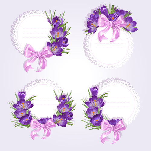 Purple Flower Border Vector
