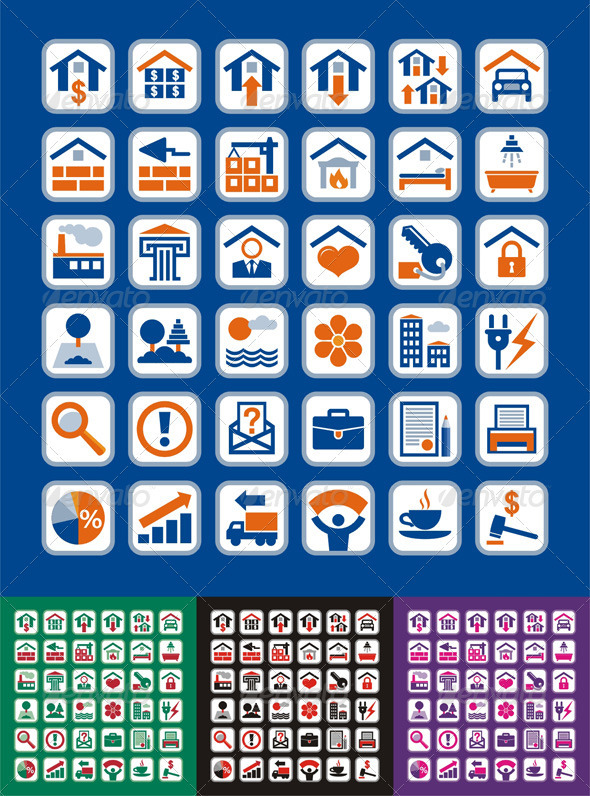 Real Estate Vector Graphic Icons