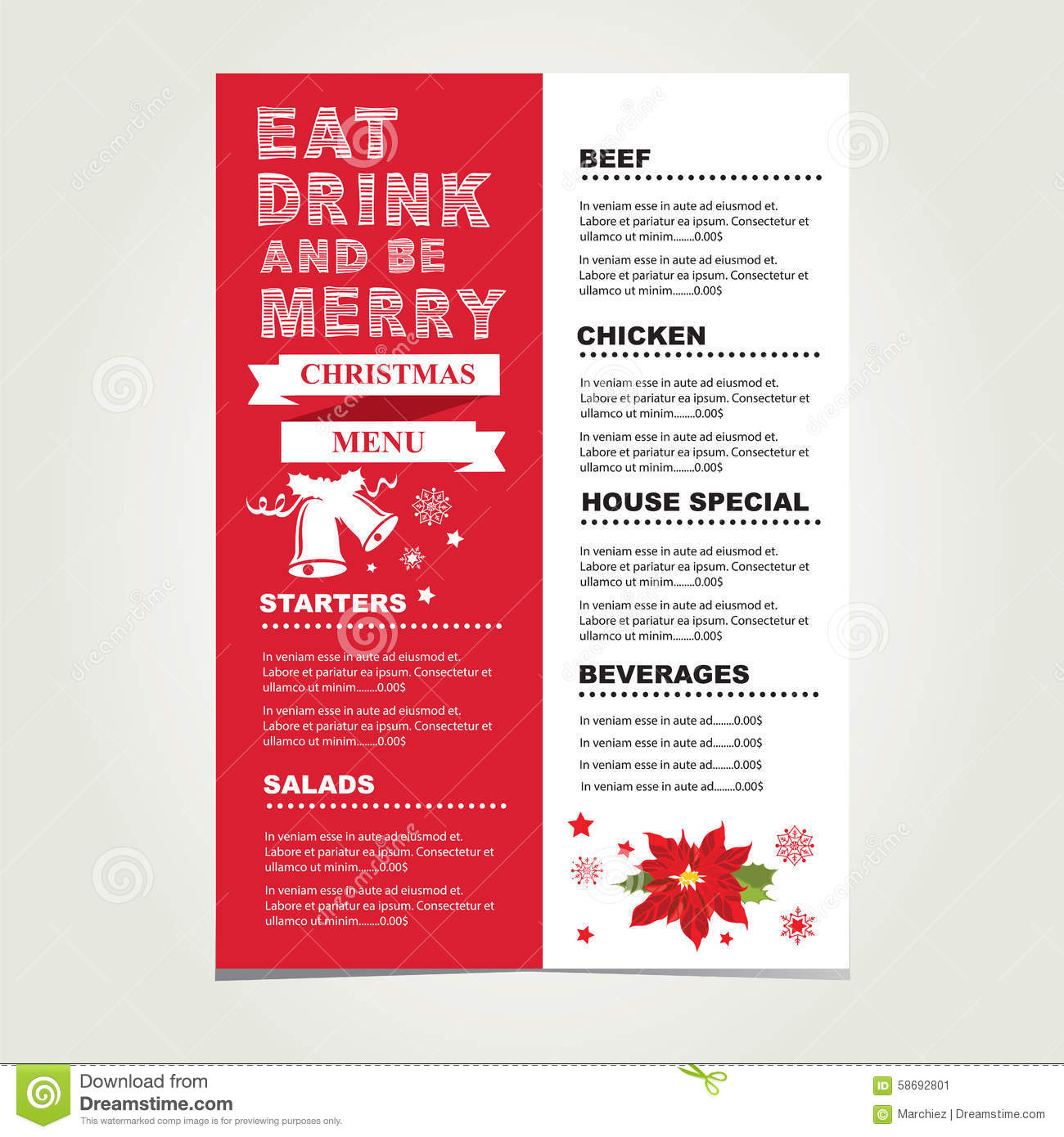 Restaurant Christmas Menu Template Restaurant Christmas Menu Template