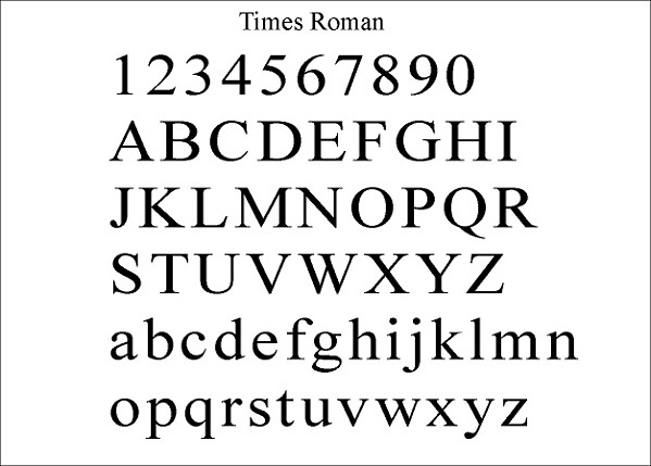 Roman Font Capital Letters in Alphabet