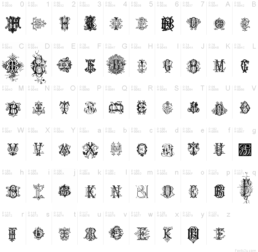 Sample Monogram Fonts