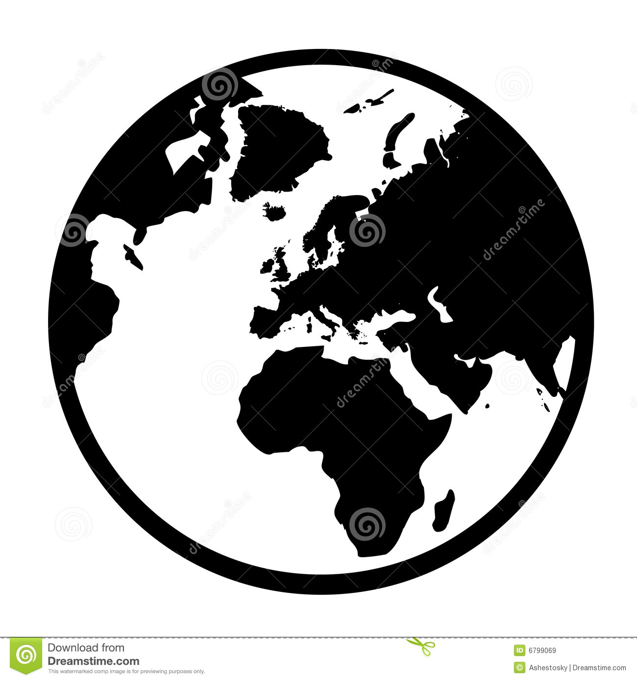 Simple World Globe Silhouette