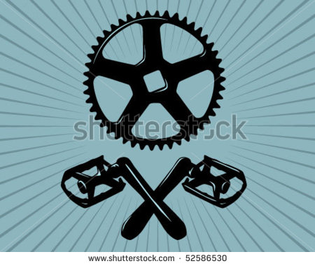 Skull Bike Parts Illustration