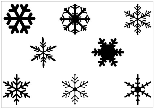 Snow Flakes Silhouette Vector