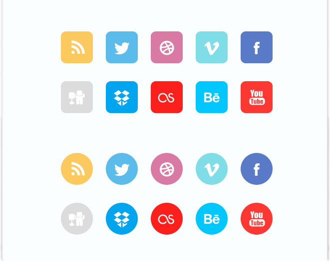 Social Media Icons Flat