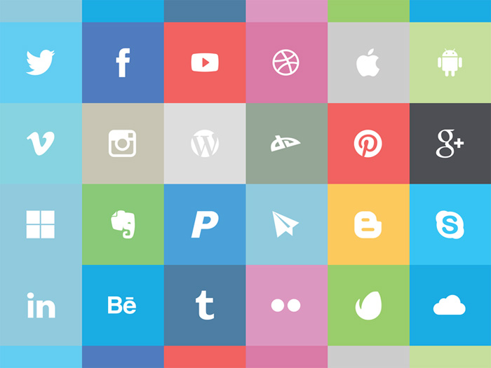 Social Media Icons Flat