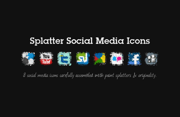 Social Media Icons with Black Background