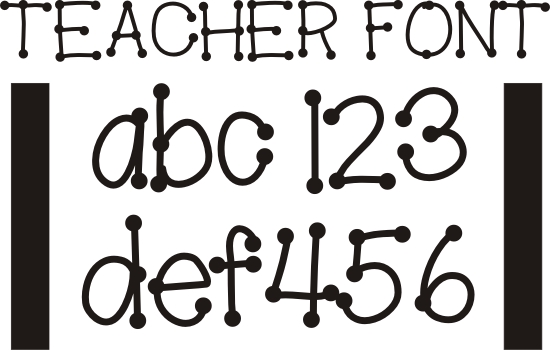 Teacher Fonts with Dots