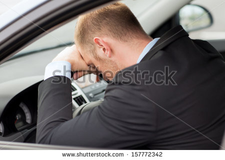Tired Taxi Driver Cartoon