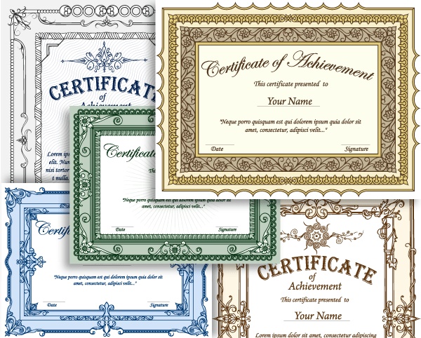 Vector Certificate Border Templates Vector Certificate Border Templates