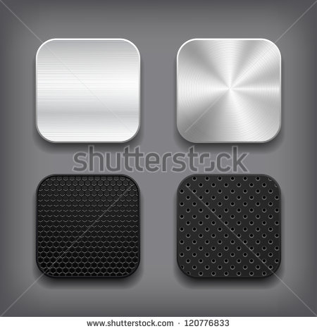 Vector Metal App Icon Blank Template